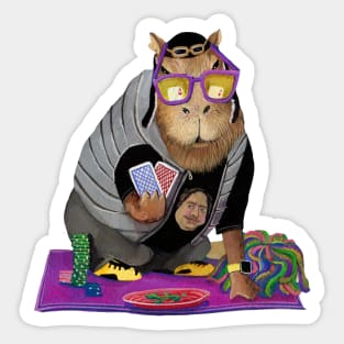 Capybara Pokerface Sticker